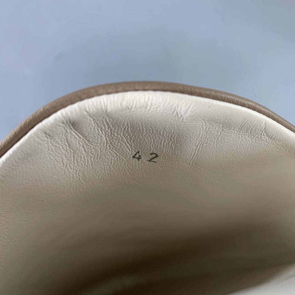 FRETTE Grey Taupe Leather Slippers Loafers - Picture 8 of 9